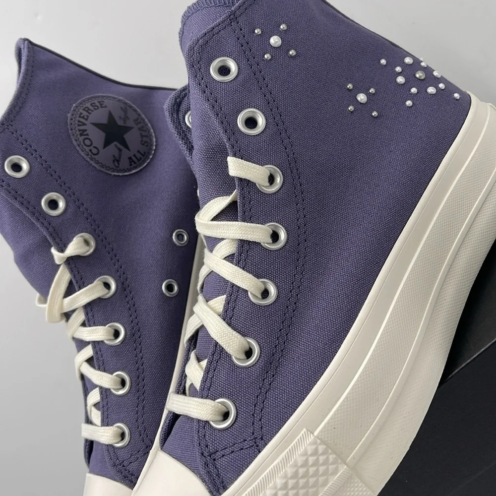 Converse WMNS А12513С CTAS LIFT HI LAVENDER ASH/EGRET/BLACK Platforms Sneakers